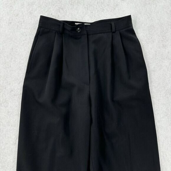 Valentino Trouser‎ SZ 6 Pants Miss V Wool Vintage Black Pleated Pintuck Tapered - Picture 4 of 9